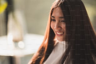portrait of young asian woman person smiling, beautiful female pretty are happy and attractive with cheerful face, lady girl business confidence smile and have a fresh face
