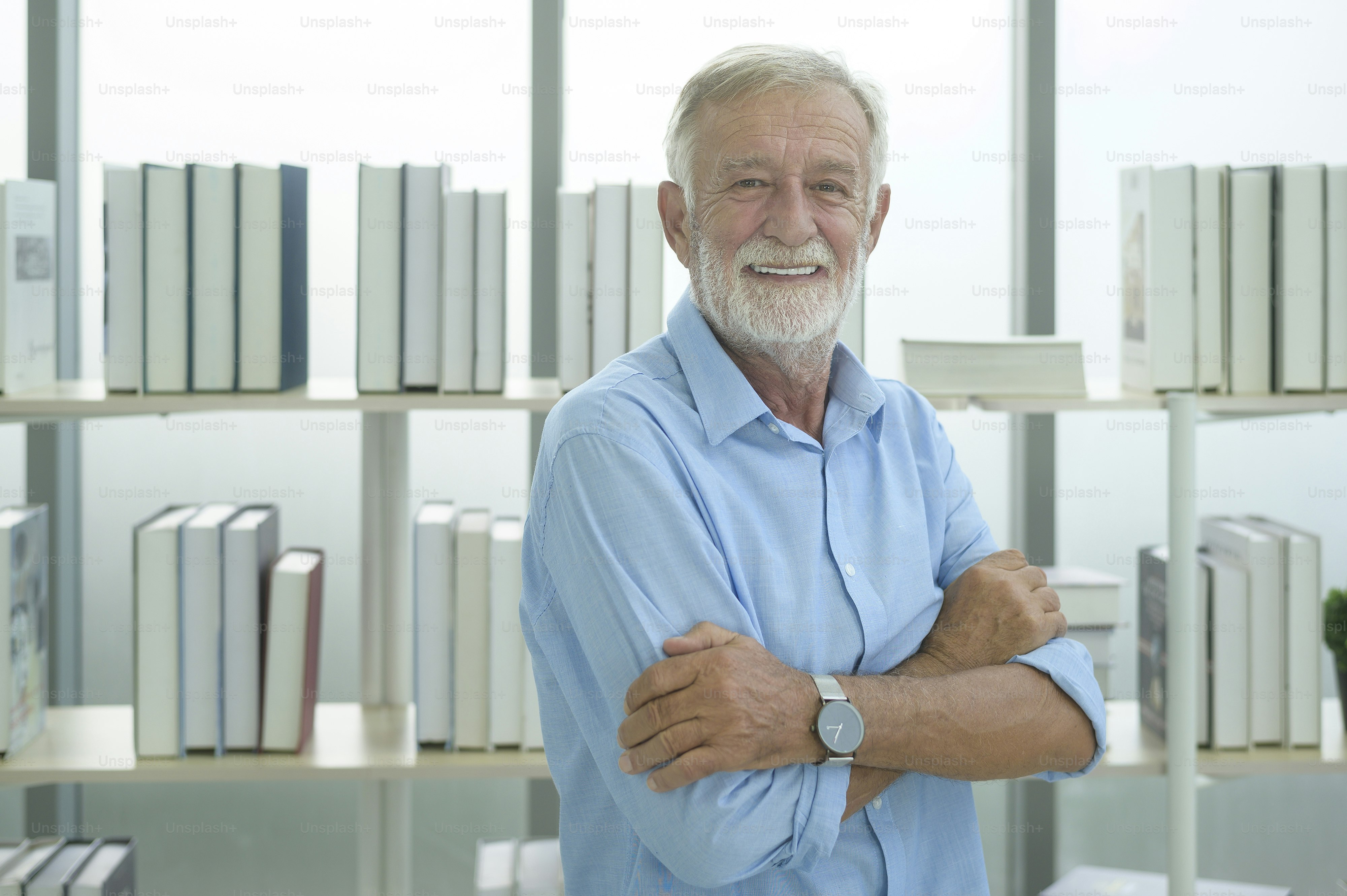 A caucasian senior Businessman confident in modern office