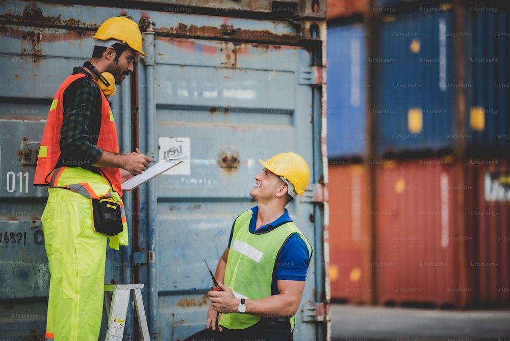 Business executives And engineers are visiting industrial plants and warehouses for international shipping businesses. Concepts of import and export via airplanes and ships"t