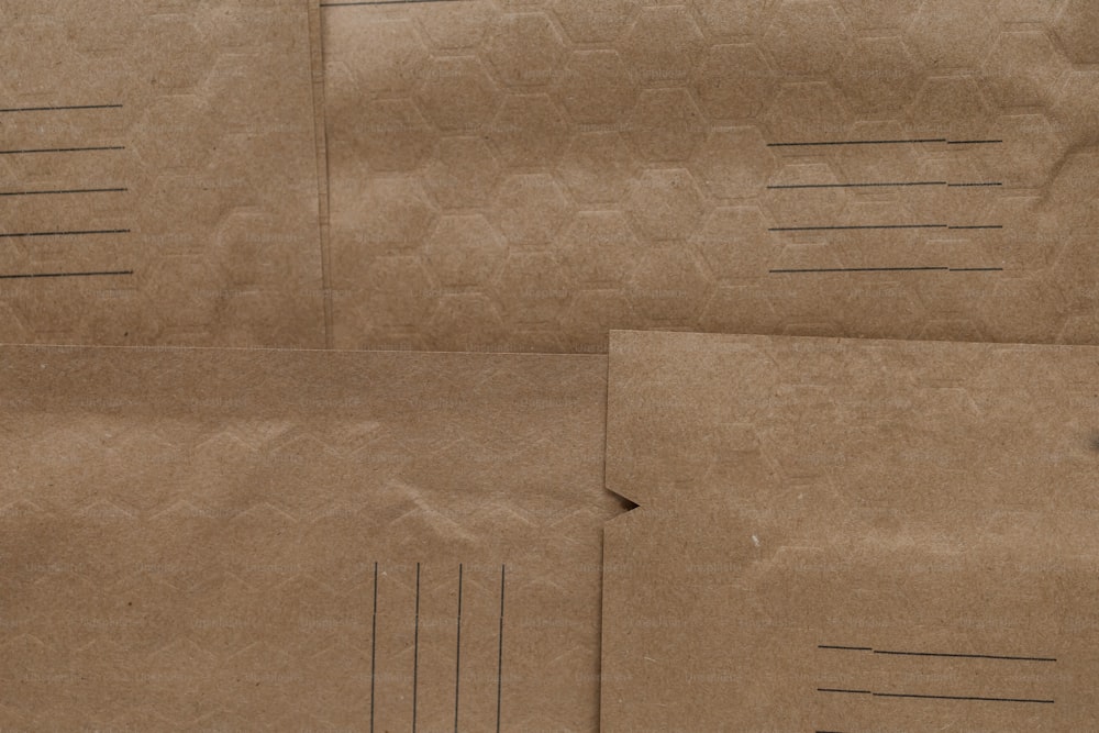 a close up of a piece of brown paper