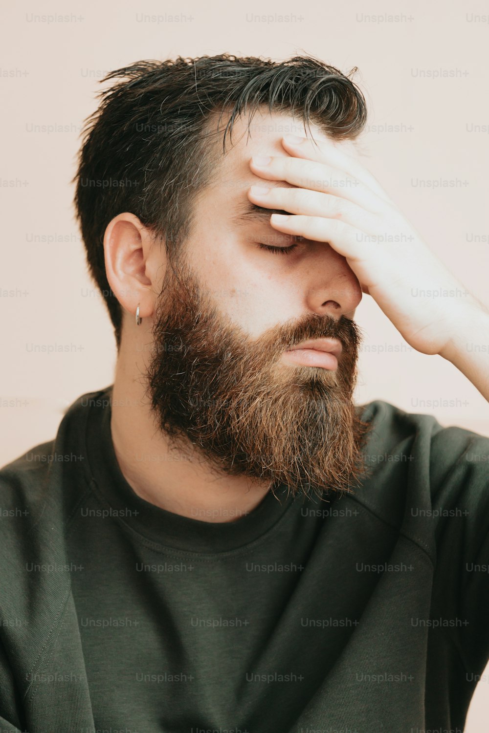 a close up of a person with a beard