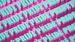a pink and blue type of typogramic type