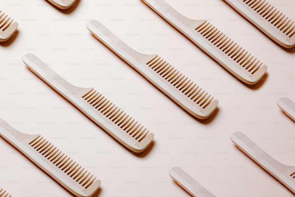 a group of combs sitting on top of each other