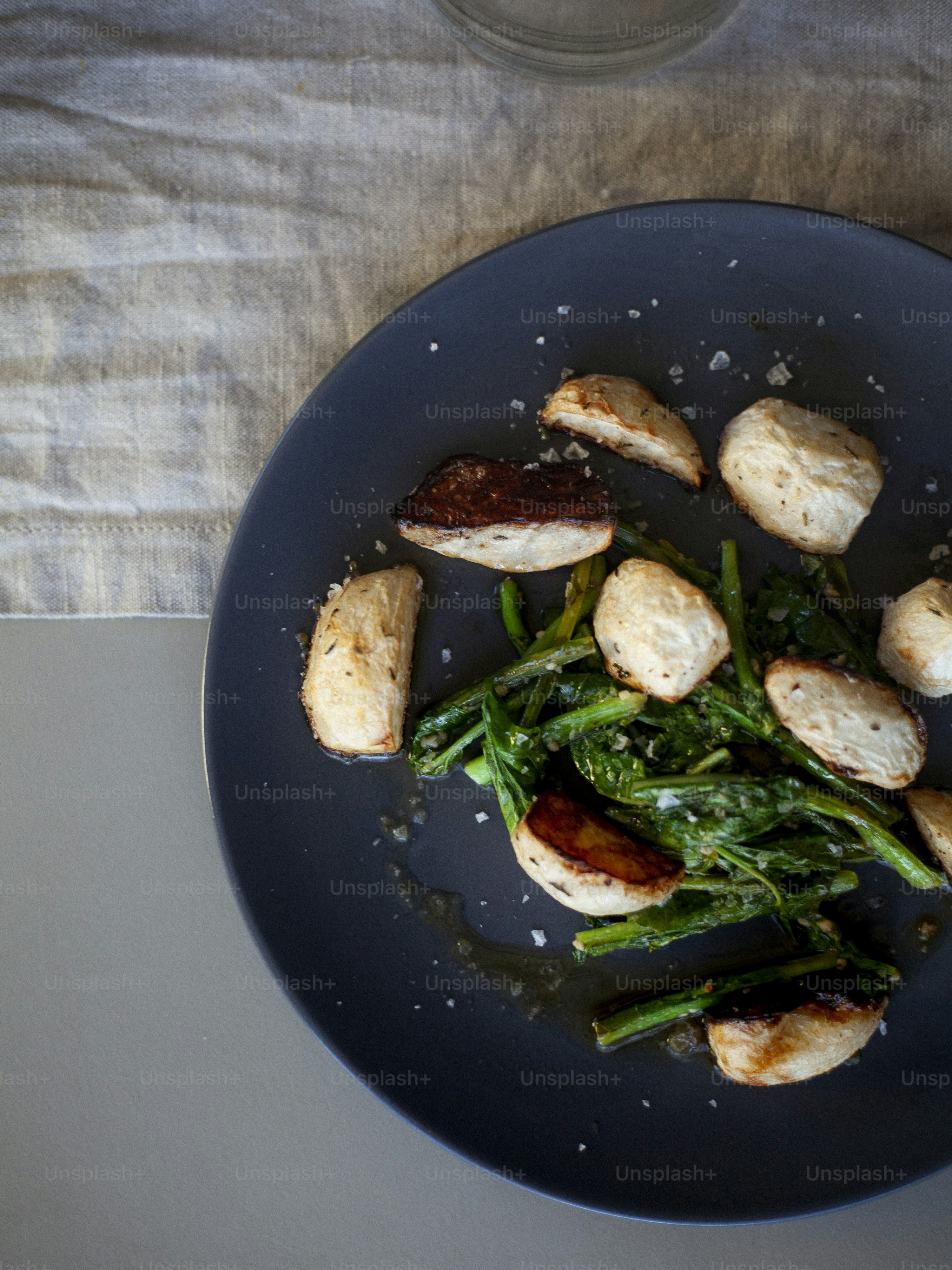 a plate of food that is on a table