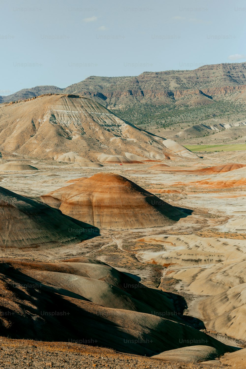 a view of a mountain range in the desert