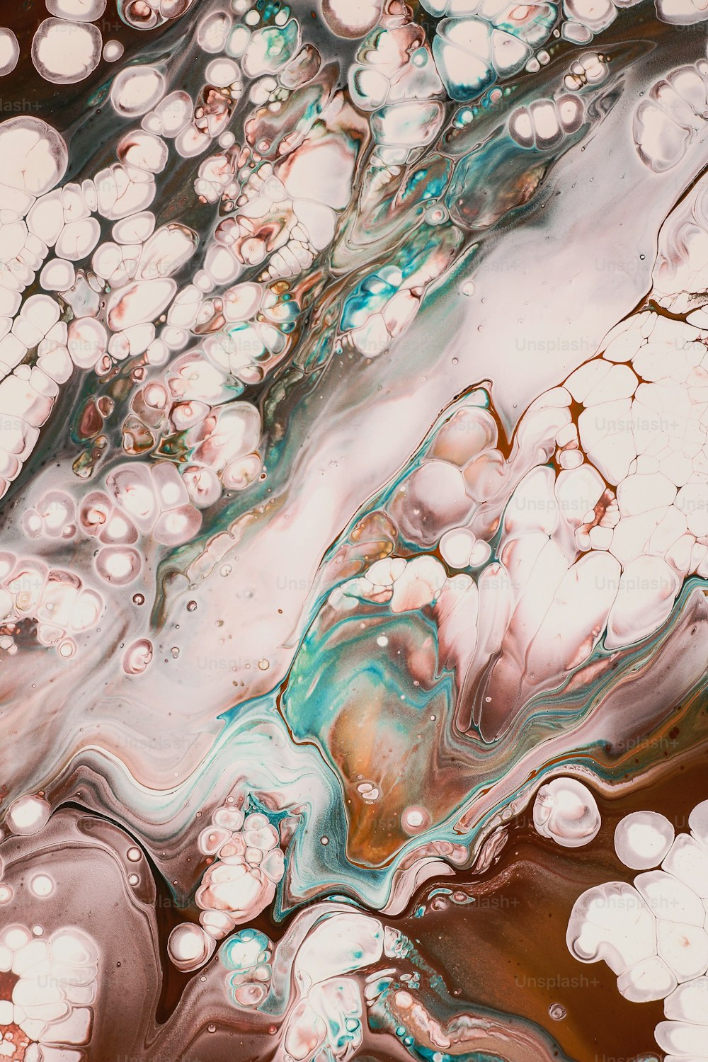 a close up of a liquid filled with bubbles