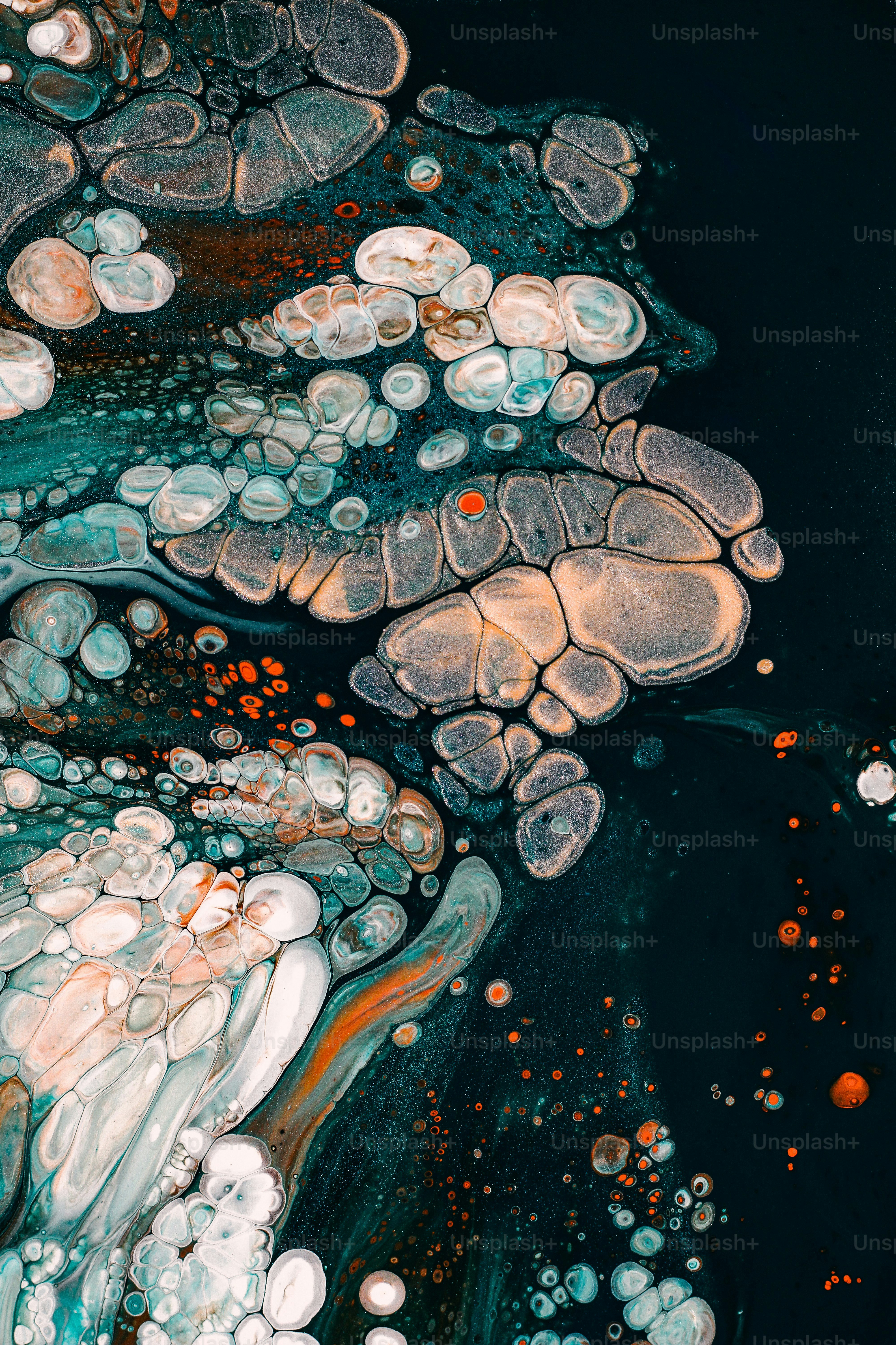 a close up of water and bubbles on a surface