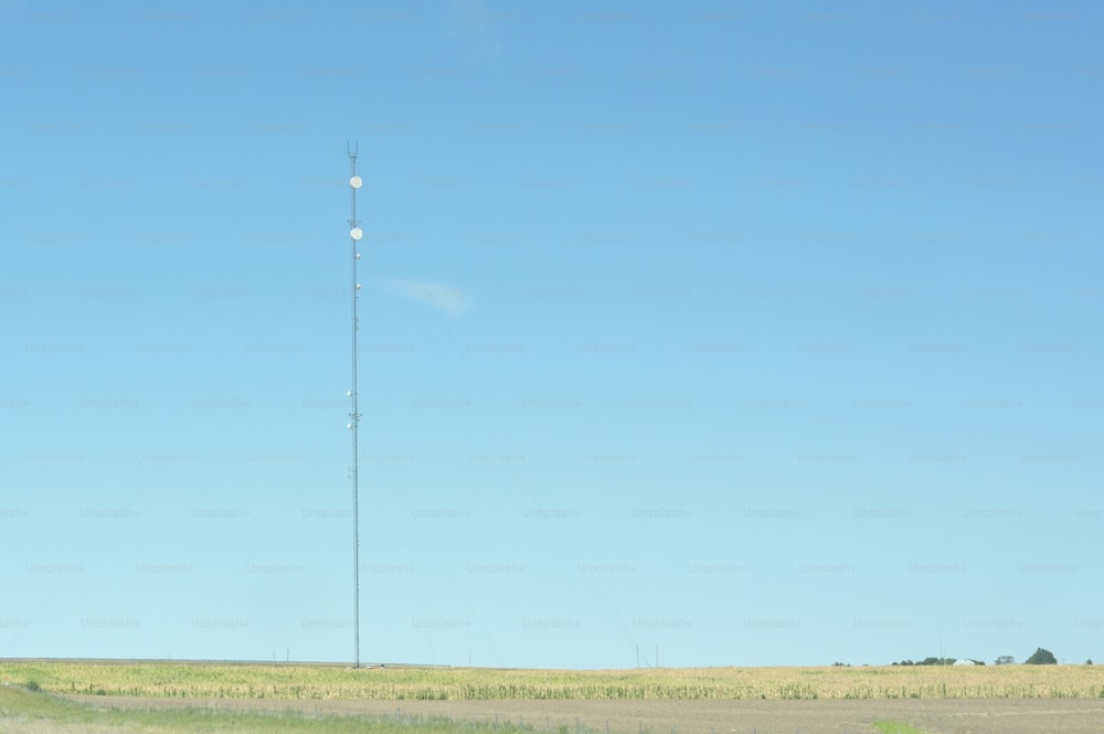 a cell phone tower in the middle of a field