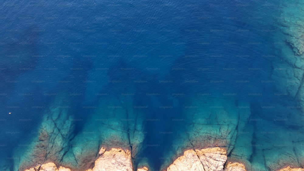 an aerial view of a body of water