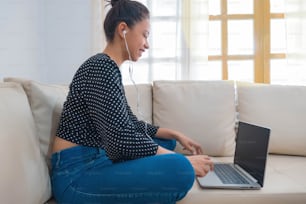 Woman Working From Her Laptop
