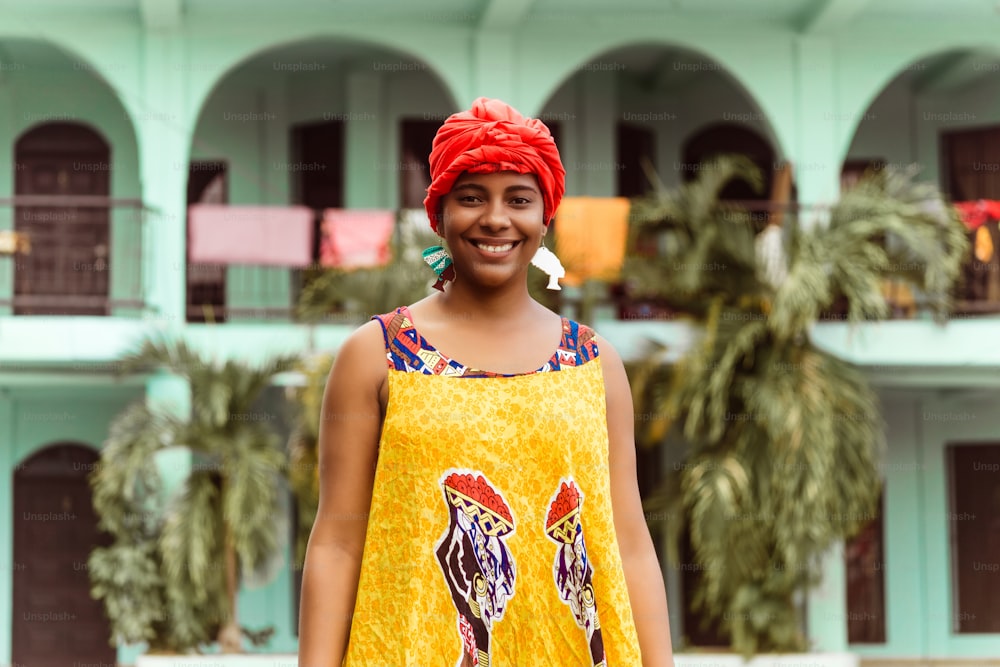 Portrait of black caribbean woman.