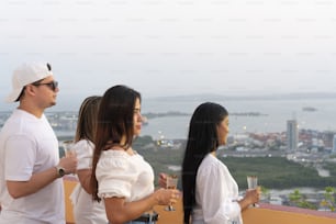 Group of Young People Enjoying Drinks Together