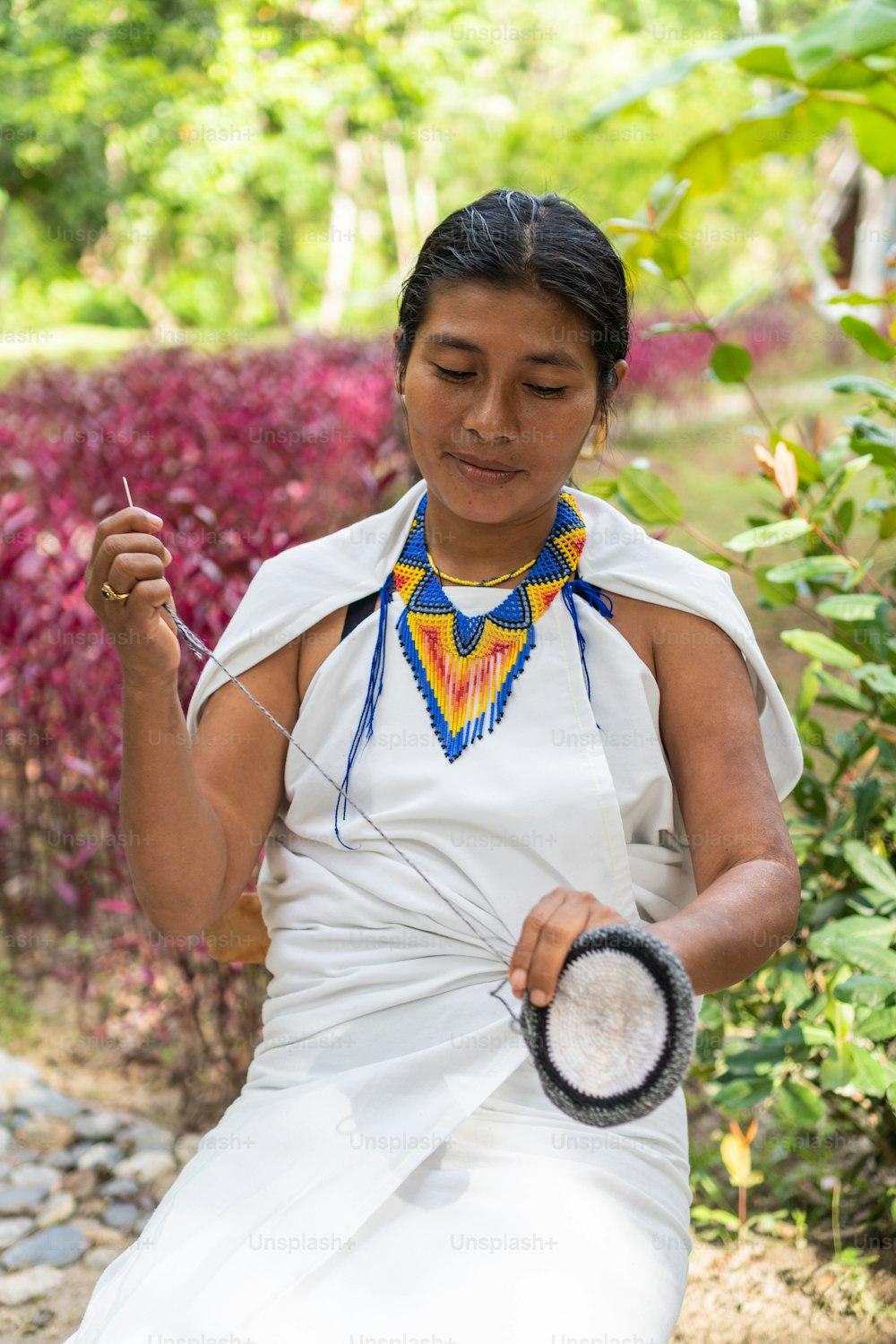 Beautiful shot of a young indigenous girl in nature.