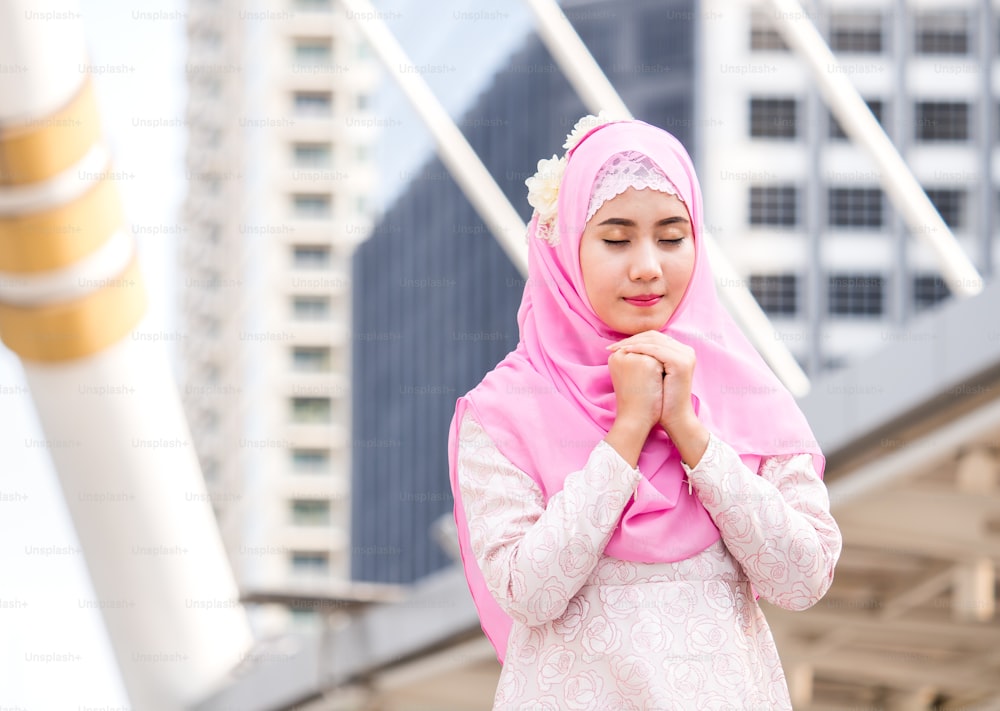 Portrait of young beautiful arabian woman, businesswoman in the city, Professional, smart and confidential businesswoman concept