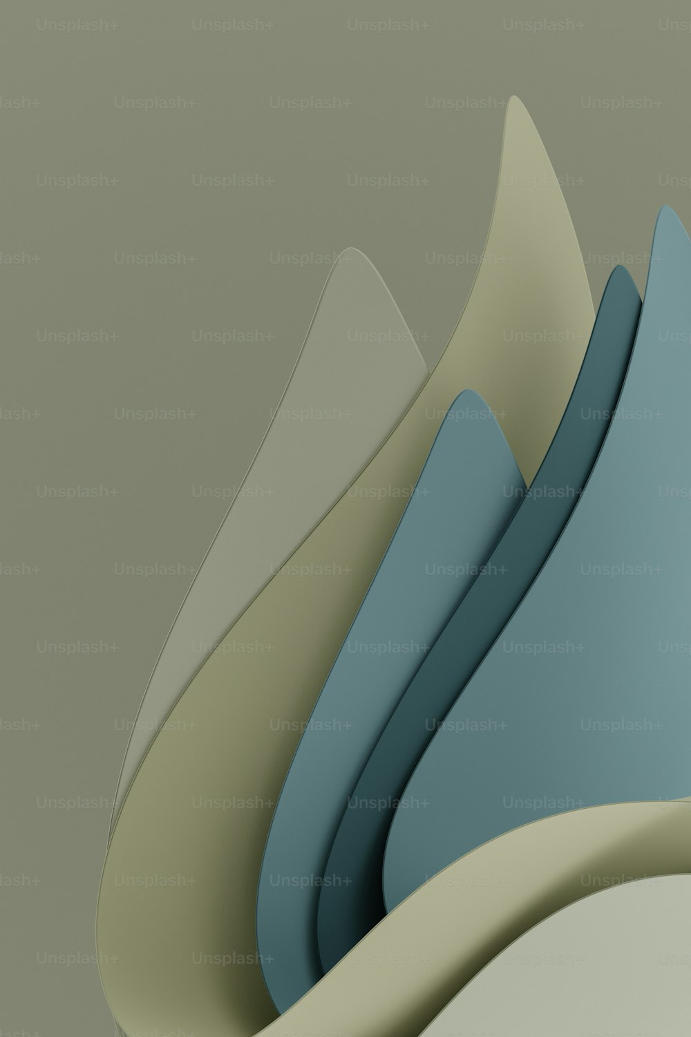 a group of abstract shapes on a gray background