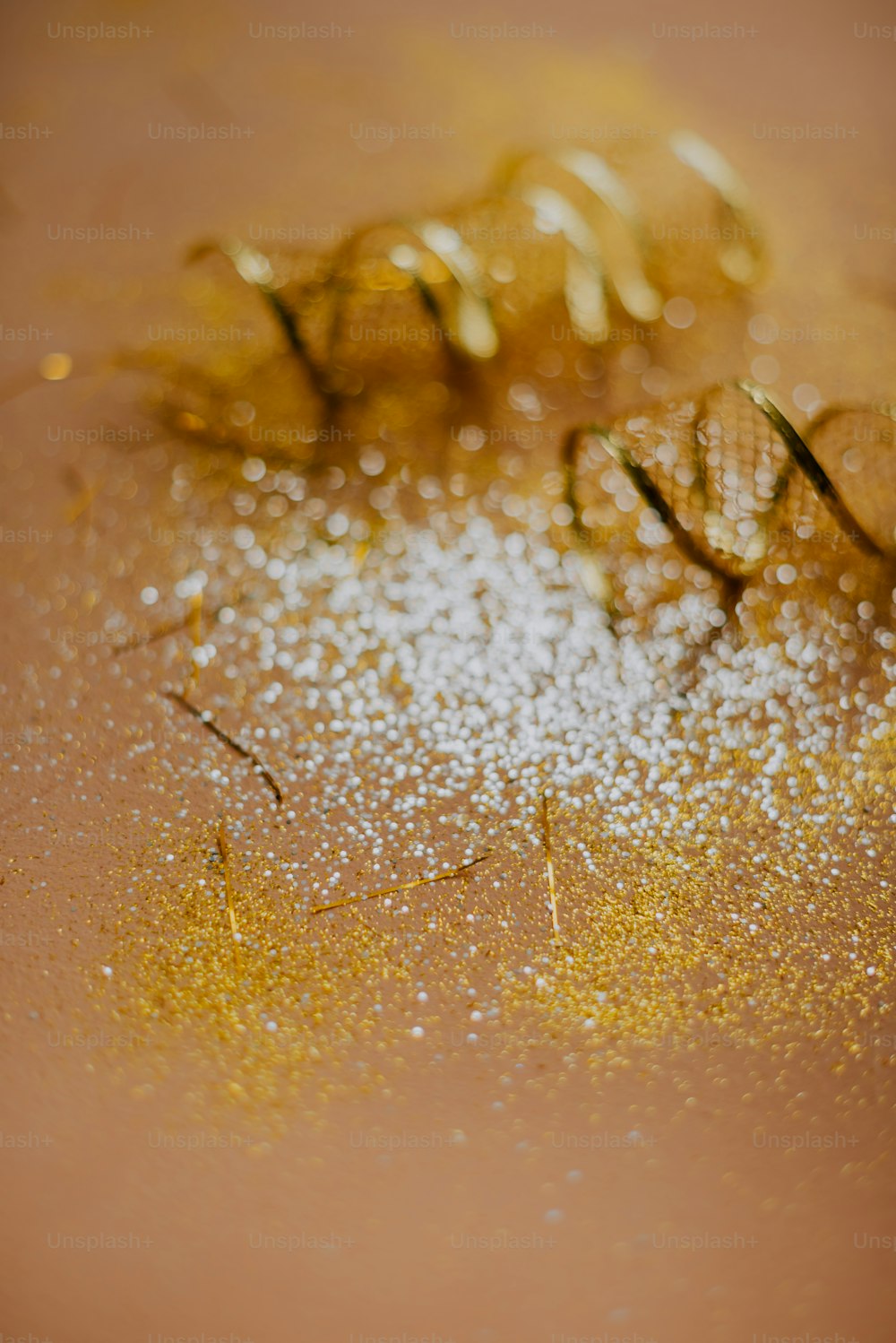 a close up of a yellow substance on a white surface