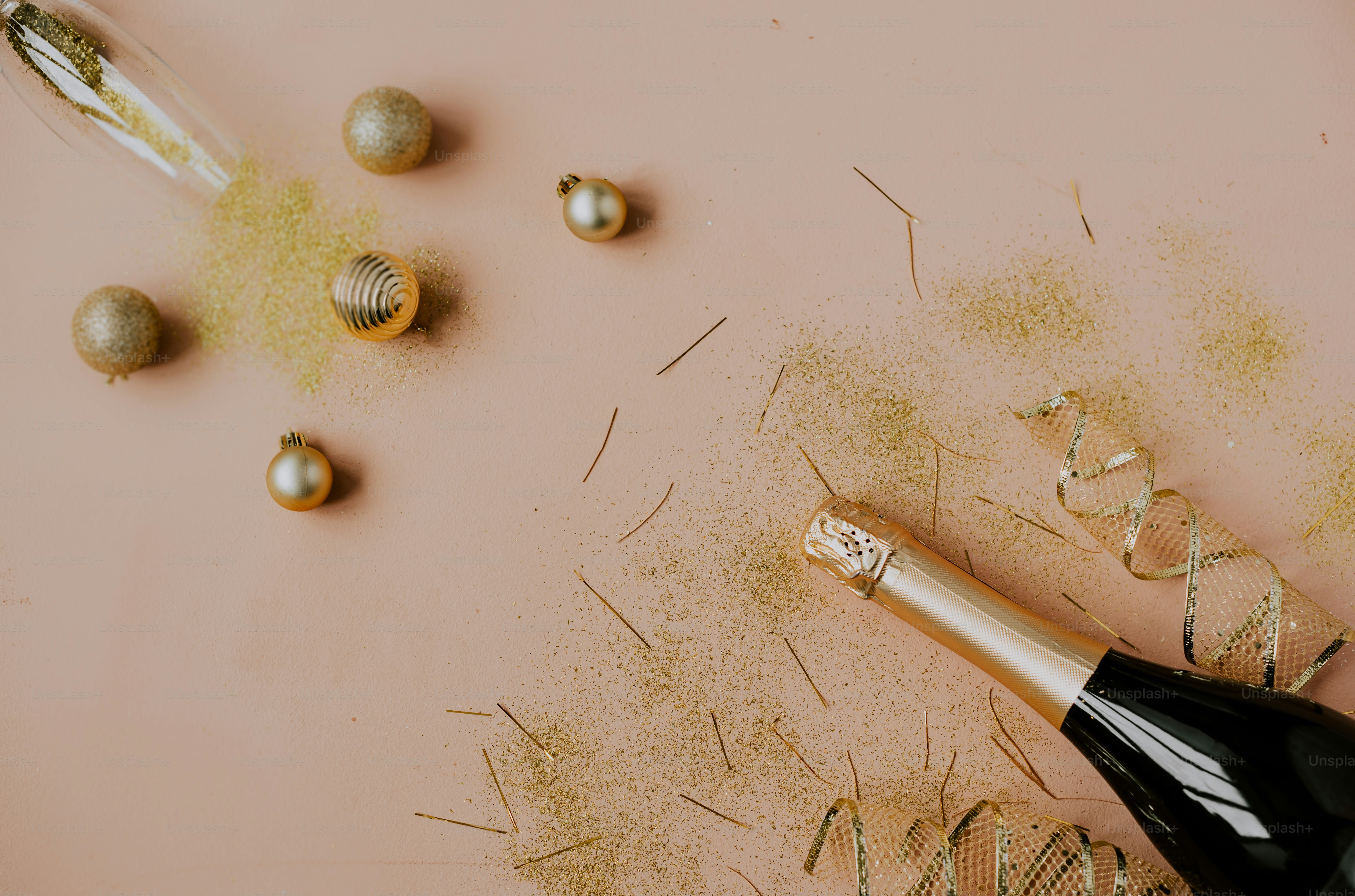 a bottle of champagne sitting on top of a table