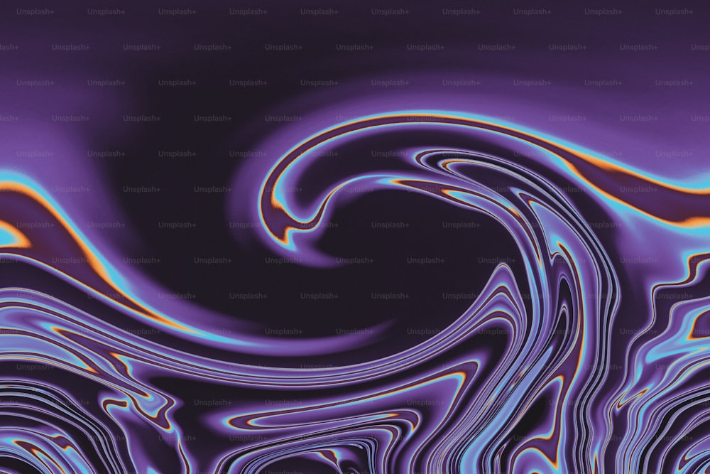 Un'immagine astratta di un vortice in viola e blu