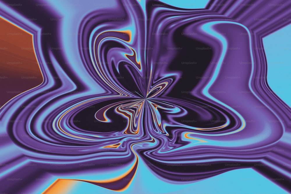 Un'immagine astratta di un fiore in viola e blu