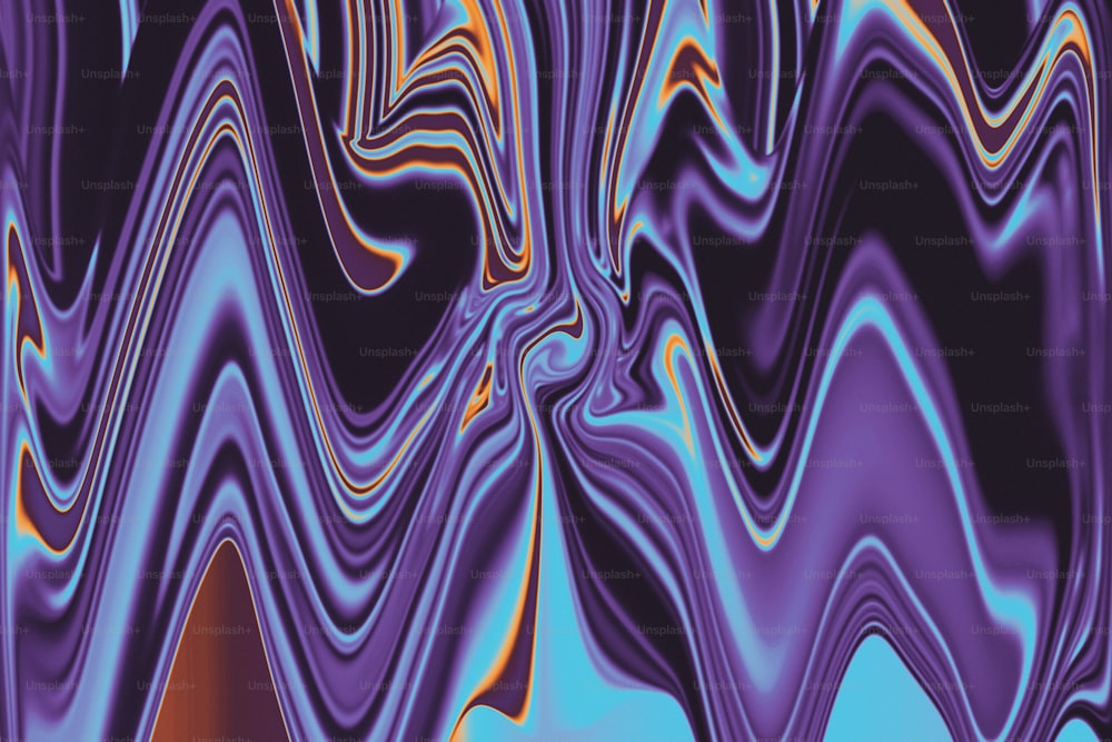 a blue and purple background with wavy lines