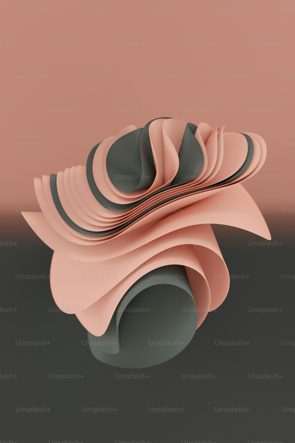 a computer generated image of a pink and black object