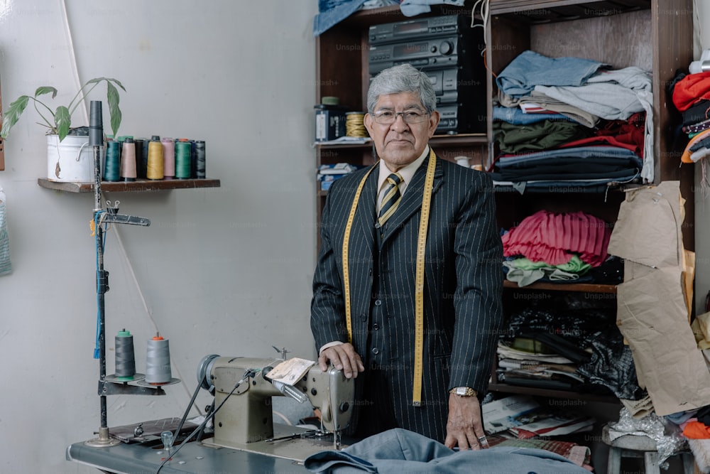 Portrait of an old Mexican tailor
