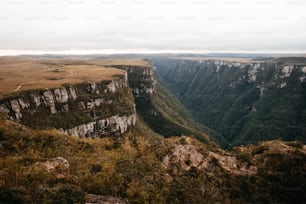 a view of a canyon from a high point of view