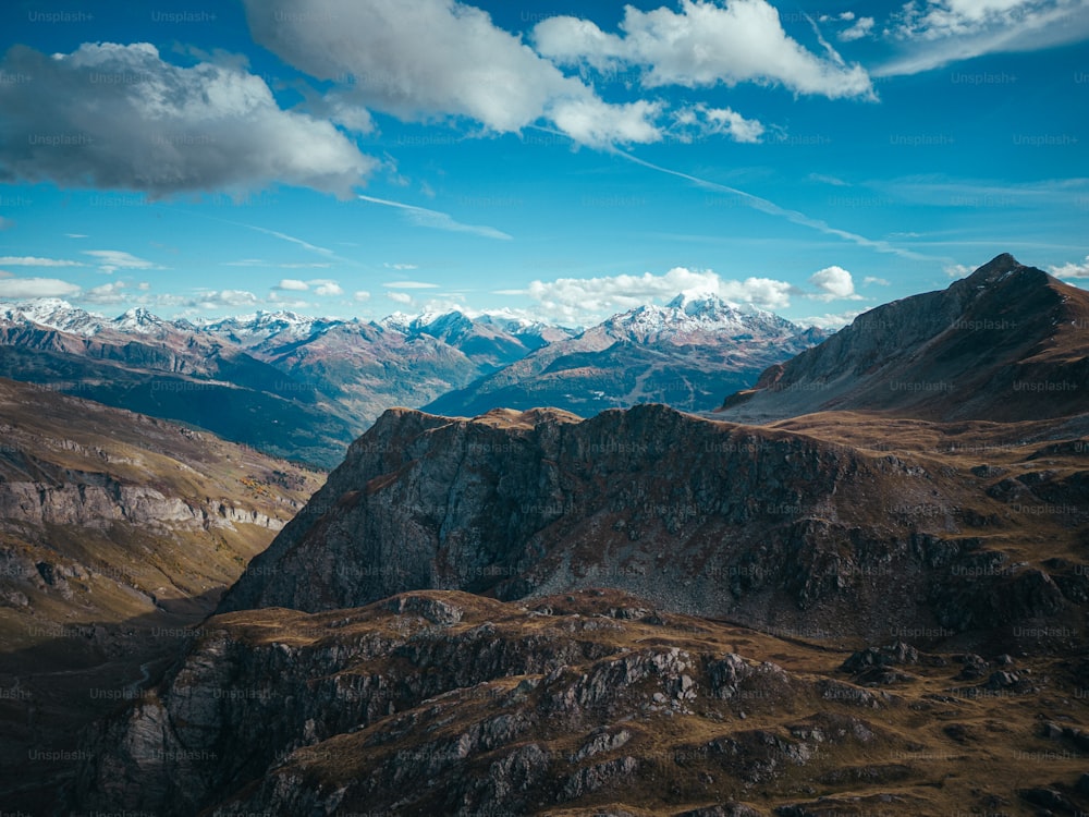 a view of a mountain range from a plane