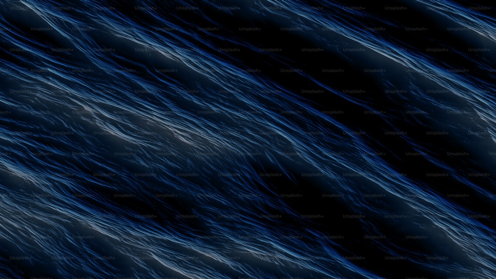 Un fond noir et bleu avec des lignes ondulées
