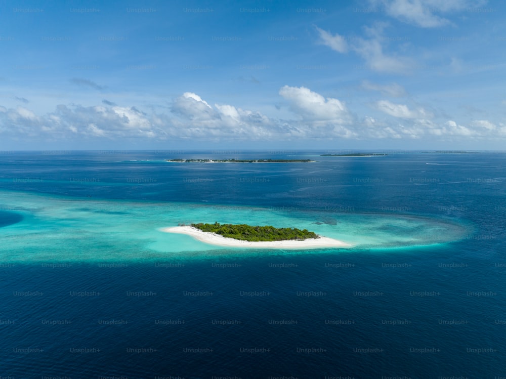 a small island in the middle of the ocean