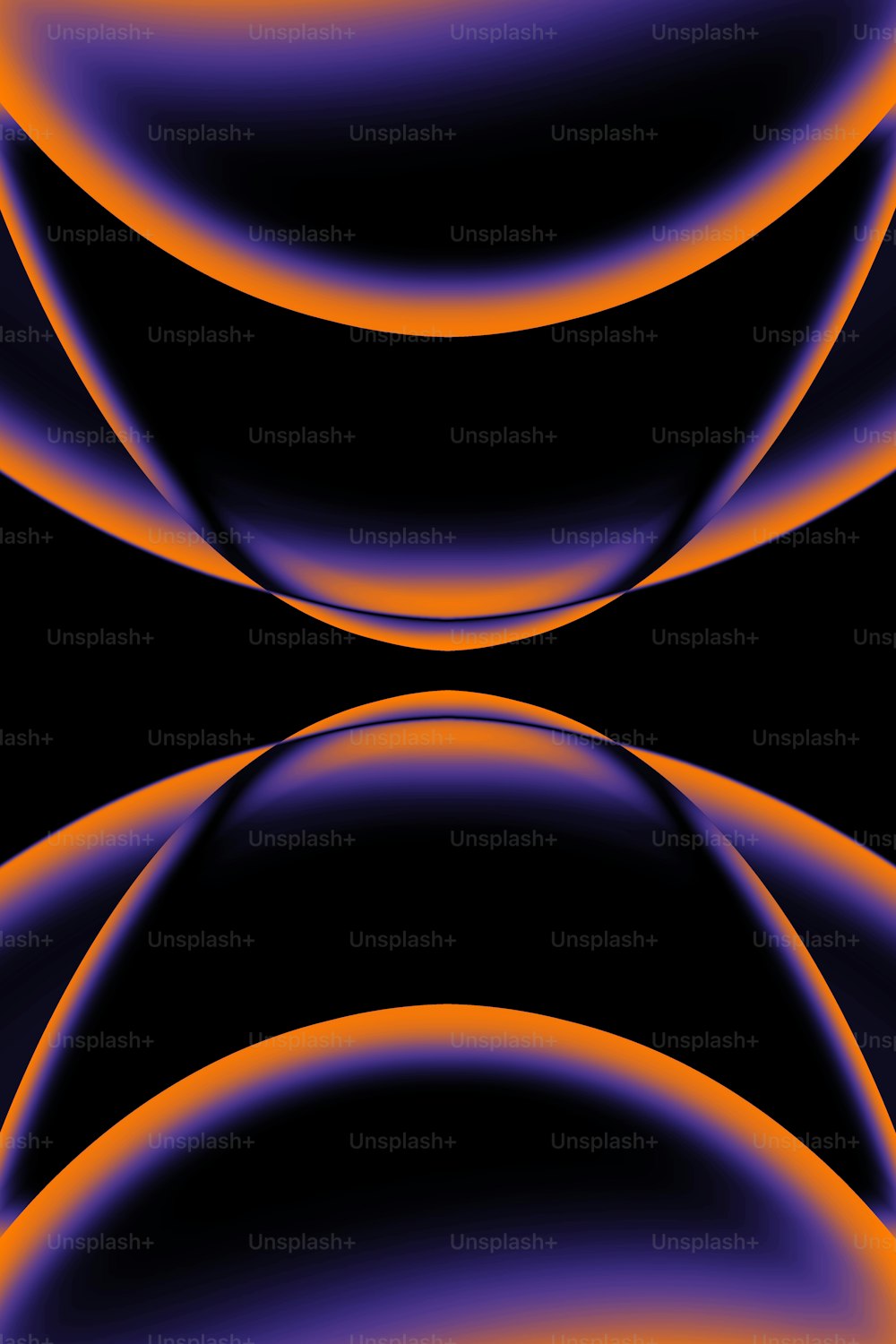 a black background with orange and blue circles