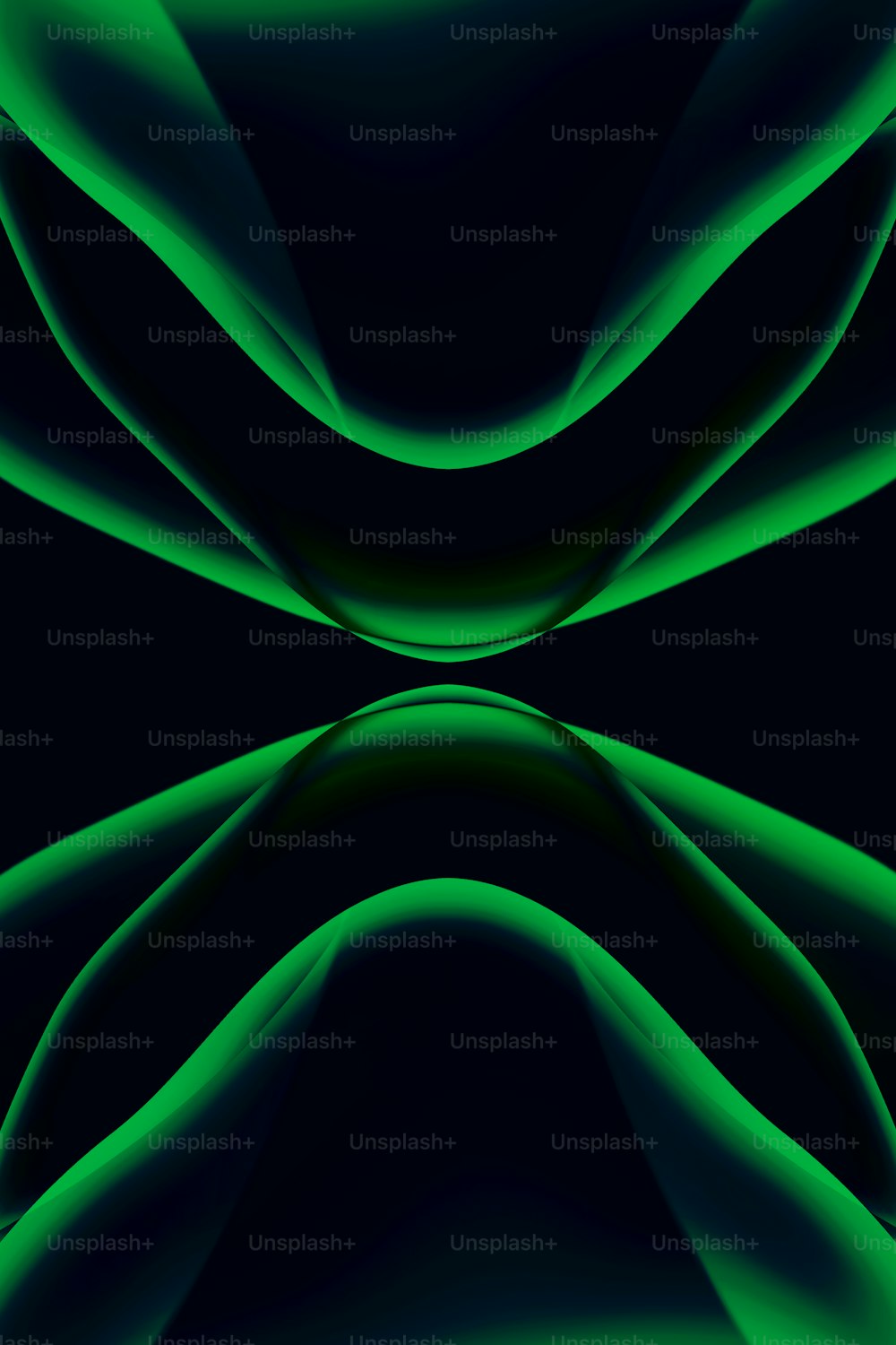 a black and green background with wavy lines