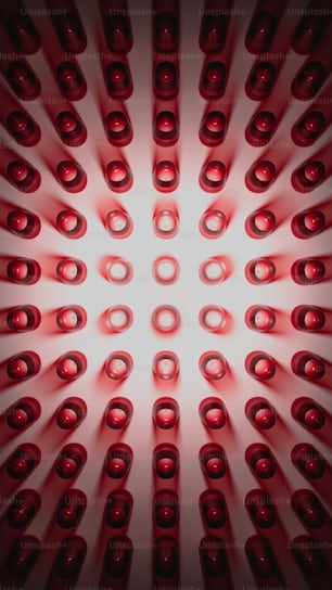 a pattern made up of red and white circles