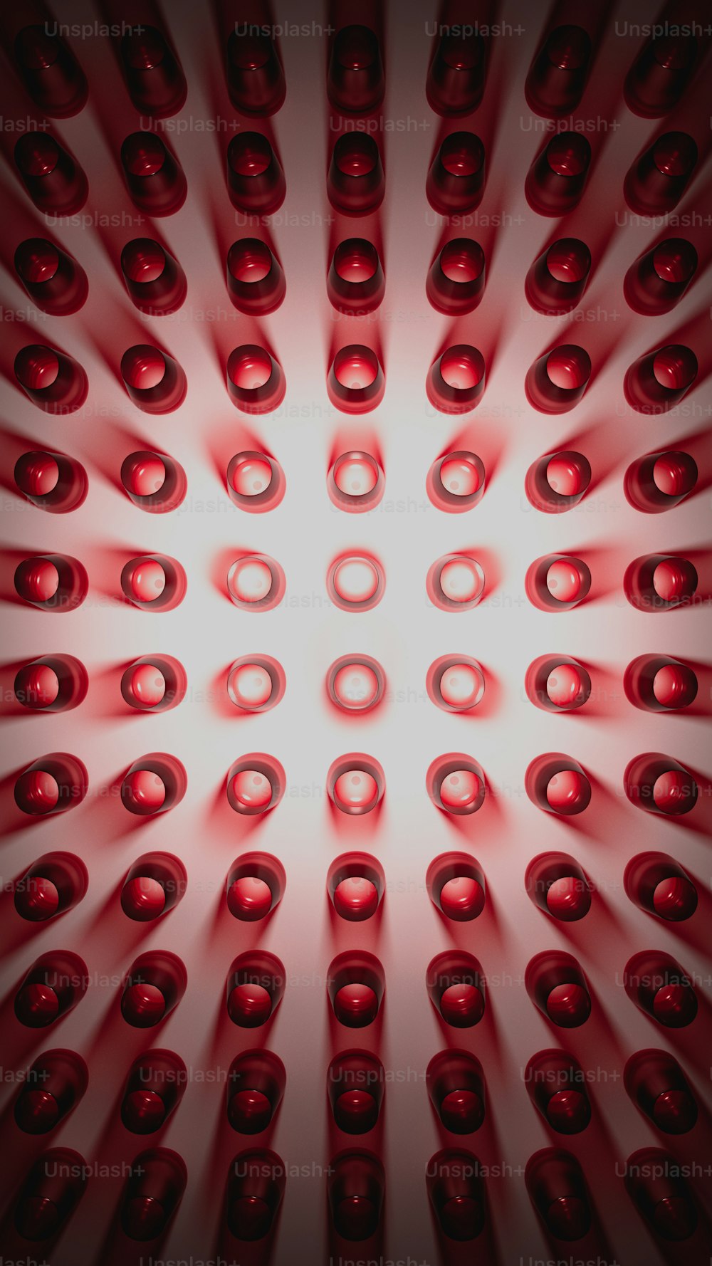 ein Muster aus roten und weißen Kreisen