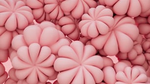 Un primer plano de un ramo de flores rosadas