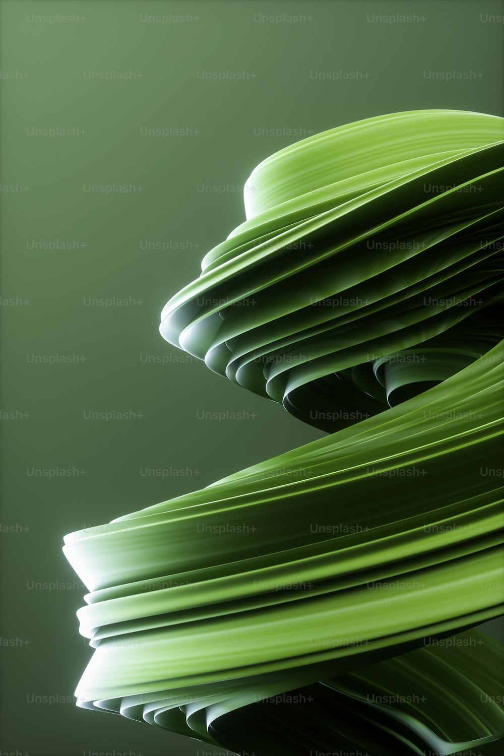 Un primer plano de un objeto verde sobre un fondo verde