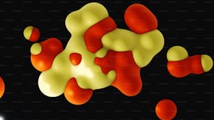 オレンジと黄色の物質のコンピューター生成画像