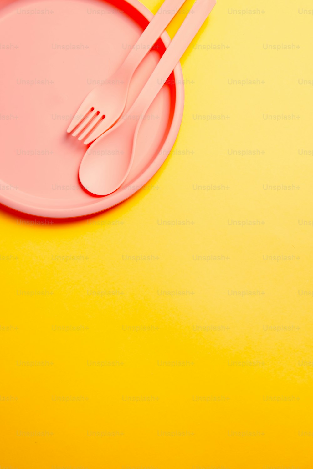 a plate with a fork and a knife on it