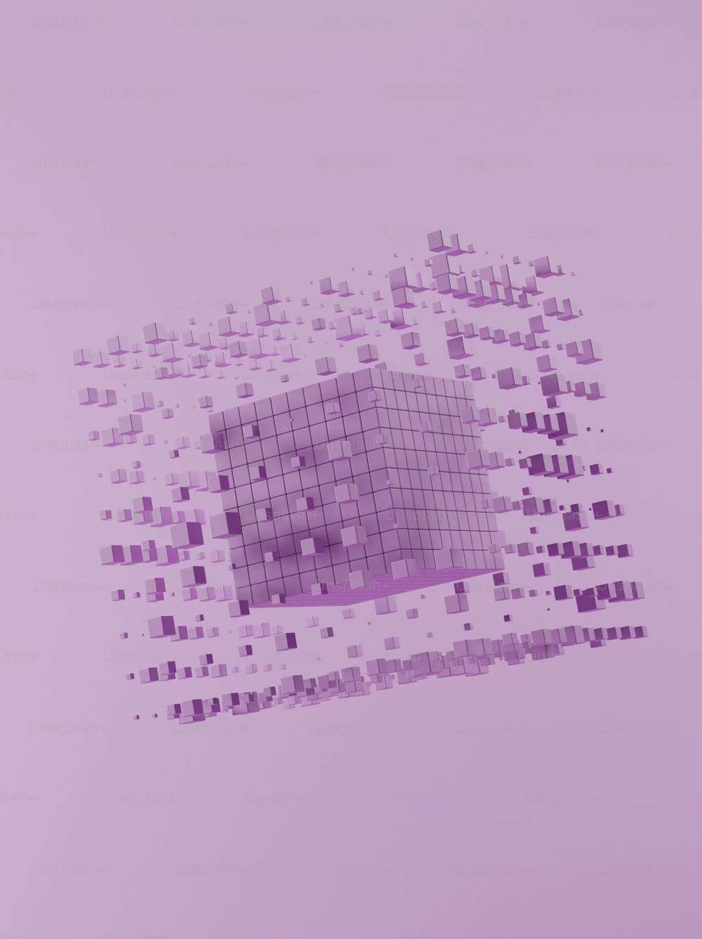 紫色の背景に正方形と長方形