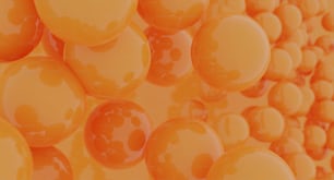 un groupe de boules orange flottant les unes sur les autres