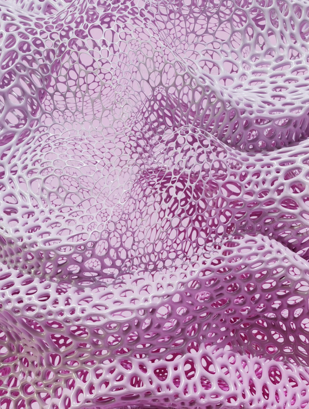 a close up of a purple and white object