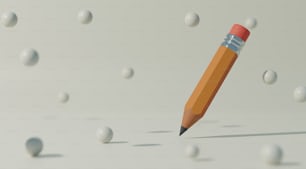 Un lápiz con una goma de borrar que sobresale de él