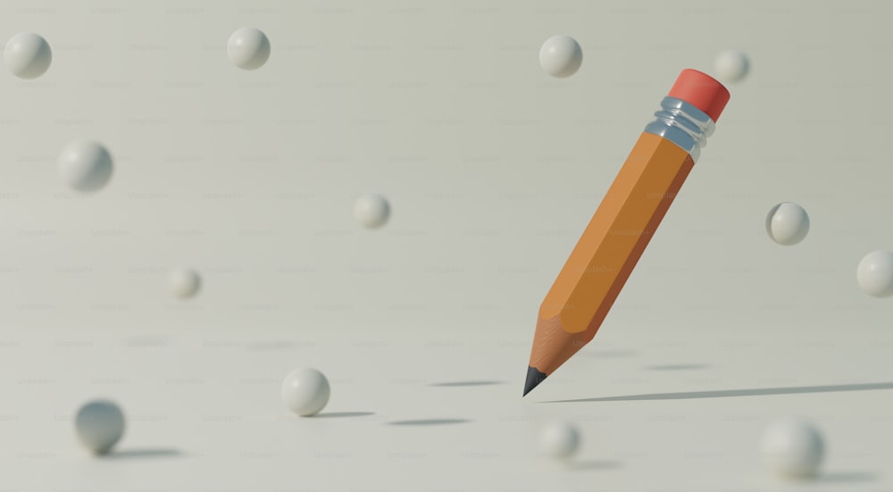 ein Bleistift, aus dem ein Radiergummi herausragt
