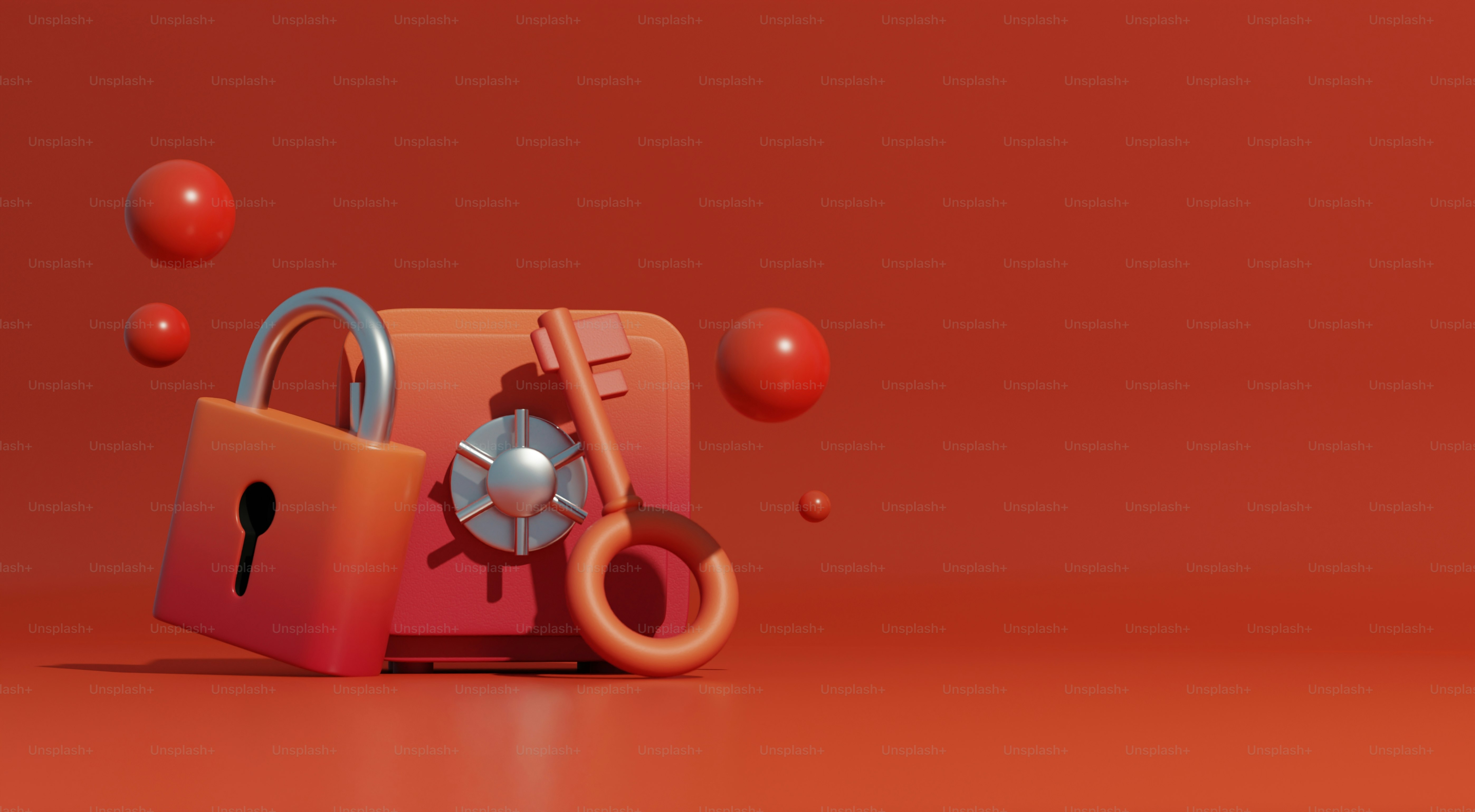 A lock and a key on a red background photo – Padlock Image on Unsplash