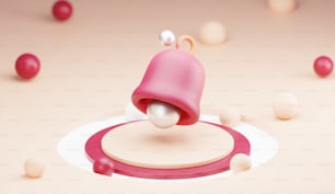 un objet rose avec une perle sur le dessus