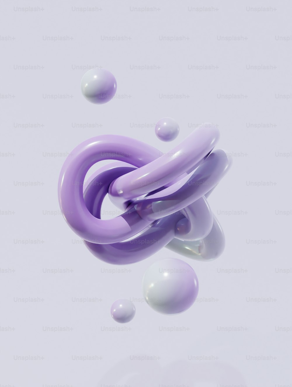 a purple and white object floating in the air