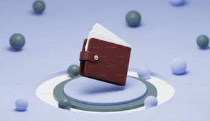 a small brown wallet sitting on top of a table