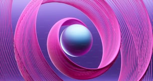 a purple background with a blue ball in the center