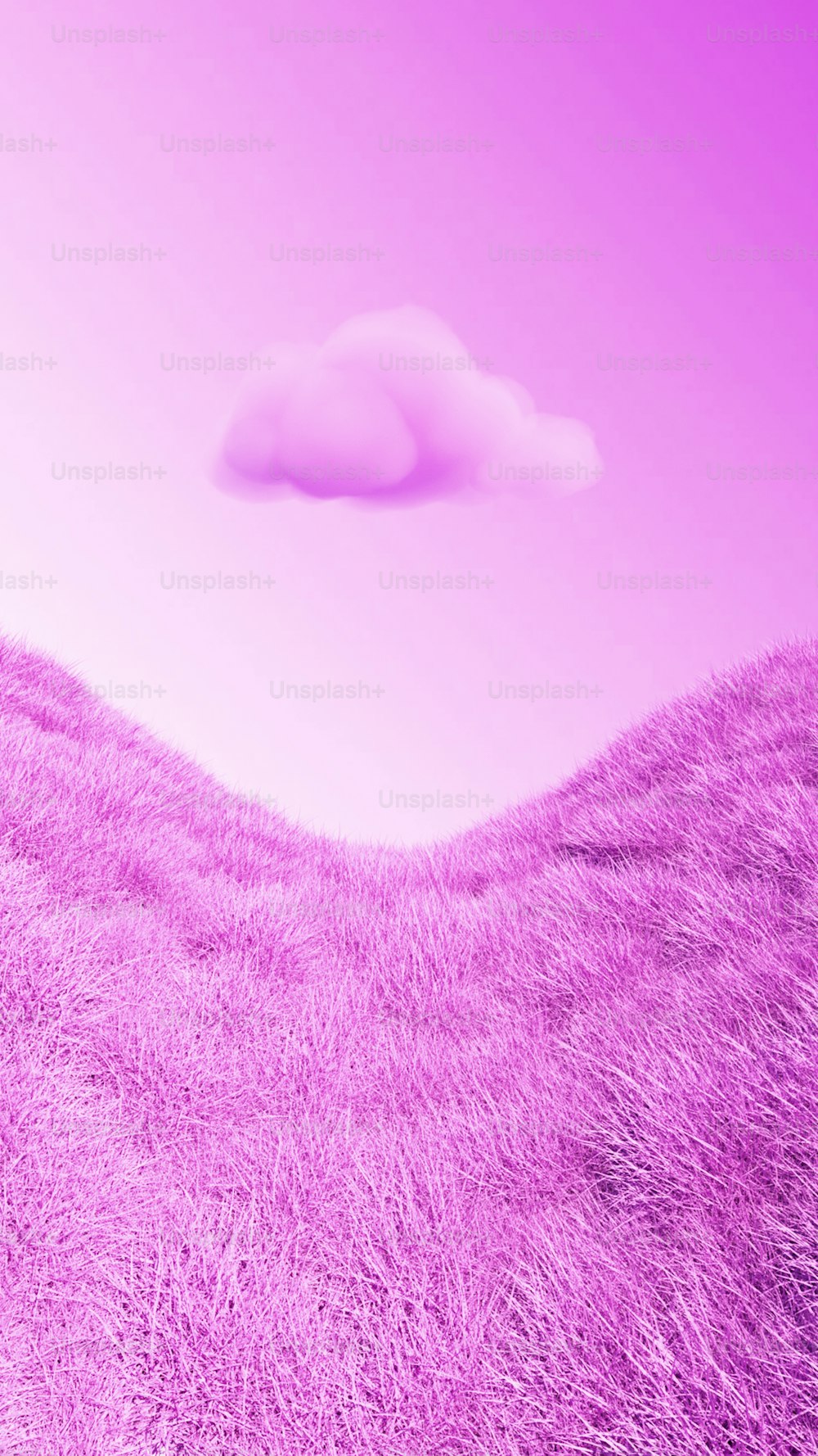 a pink background with a white cloud in the middle