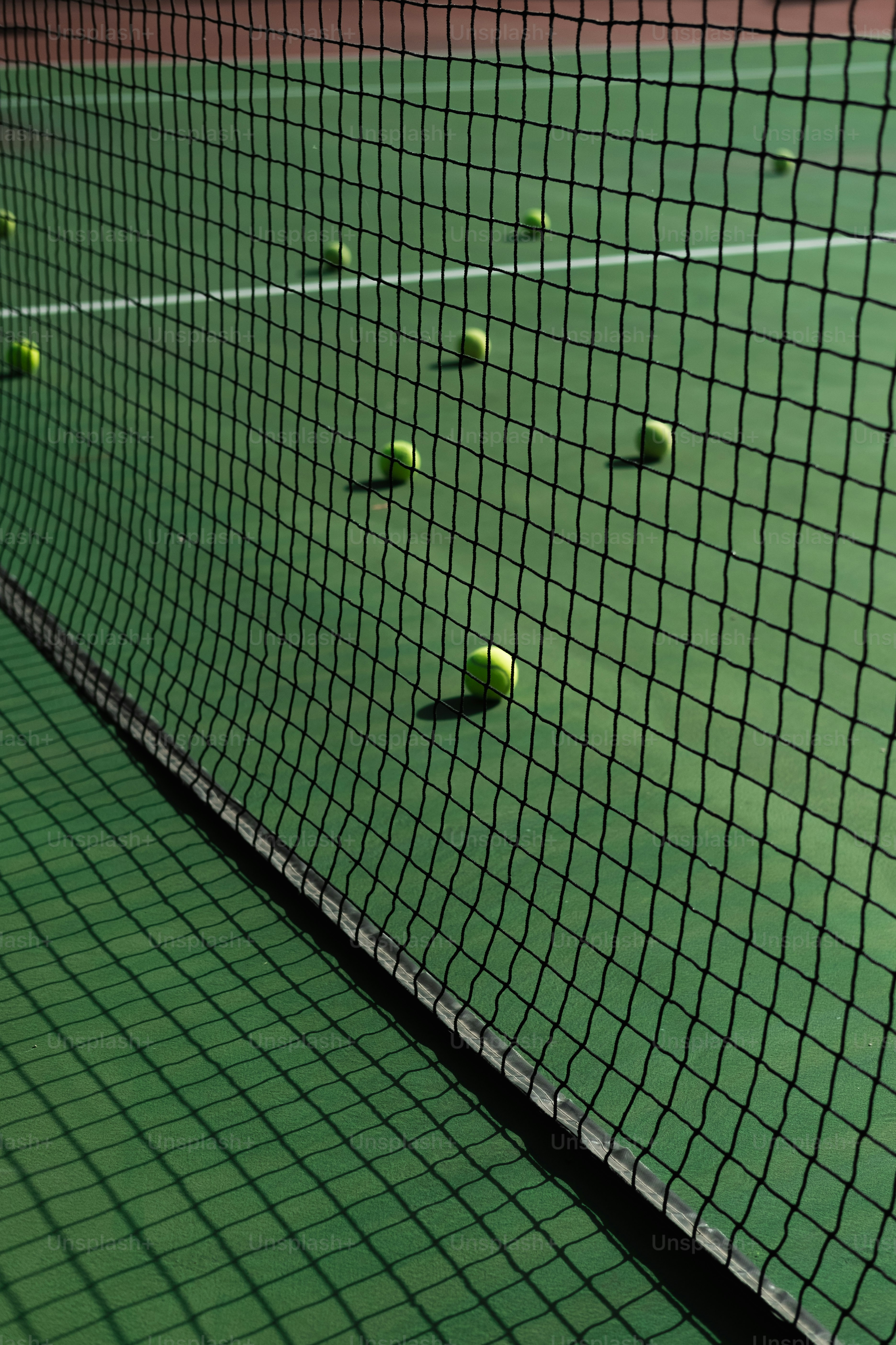 Tennis ball on a court